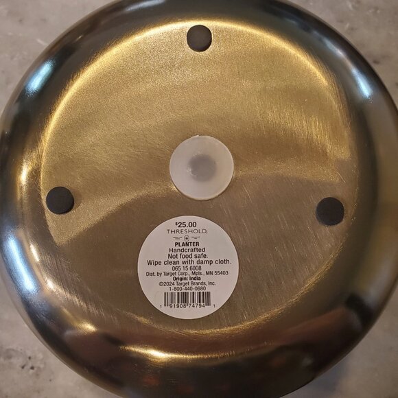 Threshold Gold Metal 9.5” Planter - Picture 6 of 8